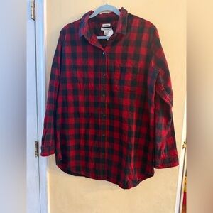 L.L. BEAN Red/Black Plaid Buffalo Check Shirt, men’s L, get ready for winter!
